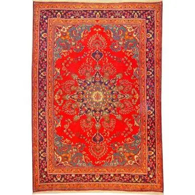 One Of The Kind Persian Mashad Rug 9'6" x 6'6"